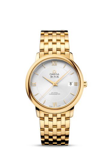 Omega De Ville Prestige Co-Axial 36.8 Yellow Gold / Silver / Bracelet